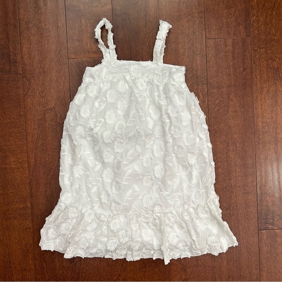 Janie and Jack White Floral Jacquard Midi Dress, Size 3 - Picture 2 of 9